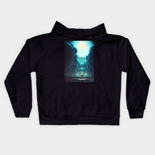 BLUE SPACEPORT ON PLANET TAG Kids Hoodie